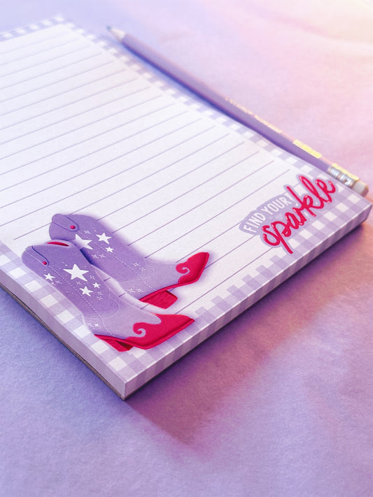 Lilac Cowboy Boots A5 Lined Notepad
