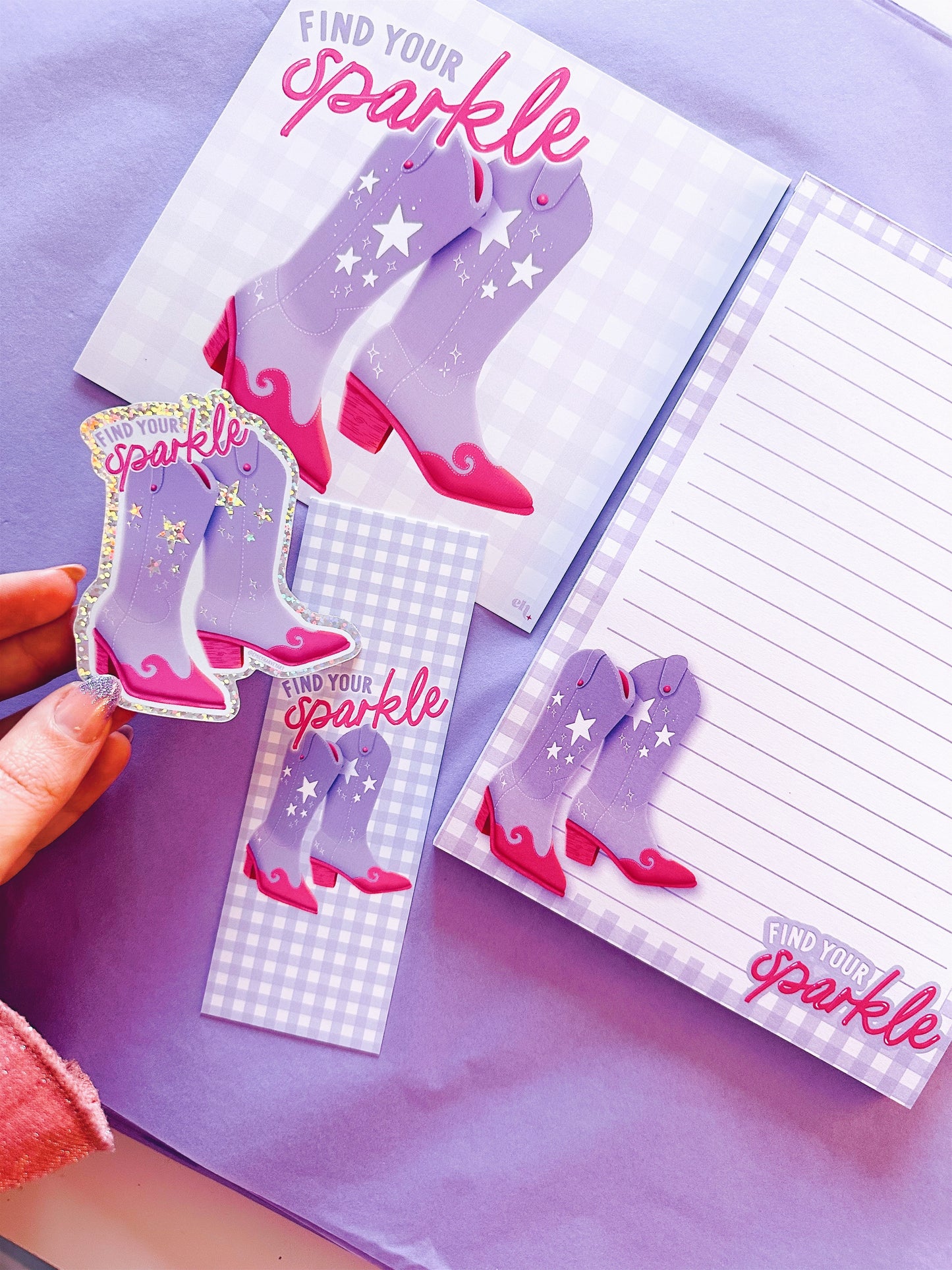 Lilac Cowboy Boots A5 Lined Notepad