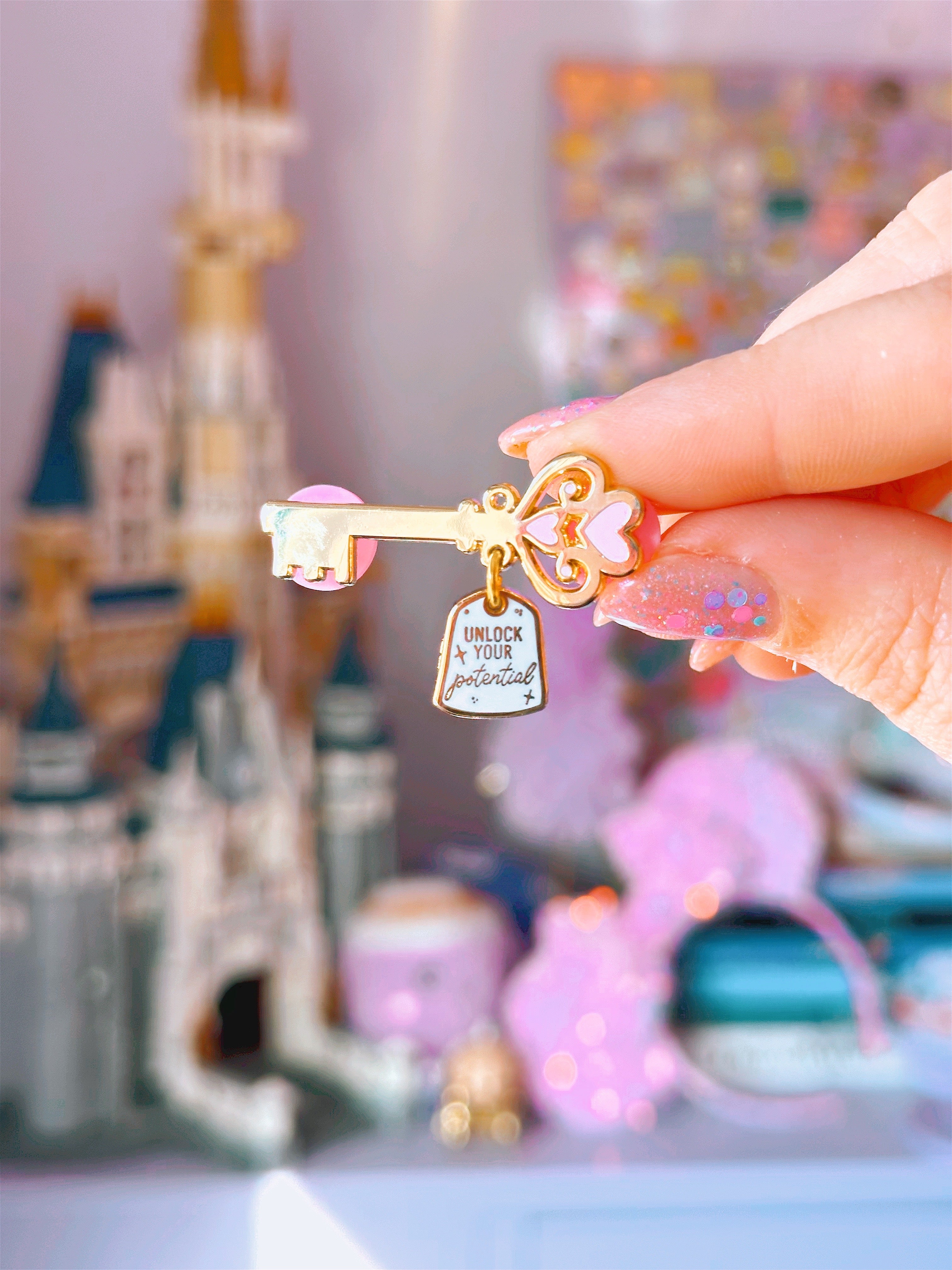 Unlock Your Potential Gold Enamel Pin | Emily Harvey Art
