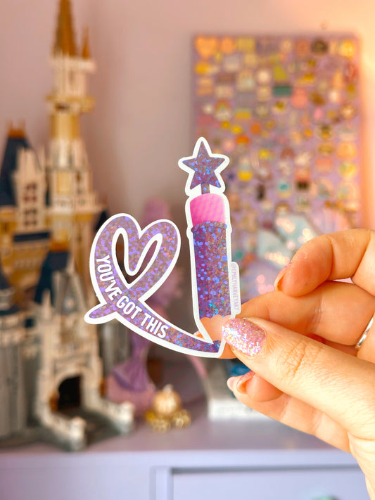 You've Got This Pencil Glitter Vinyl Sticker