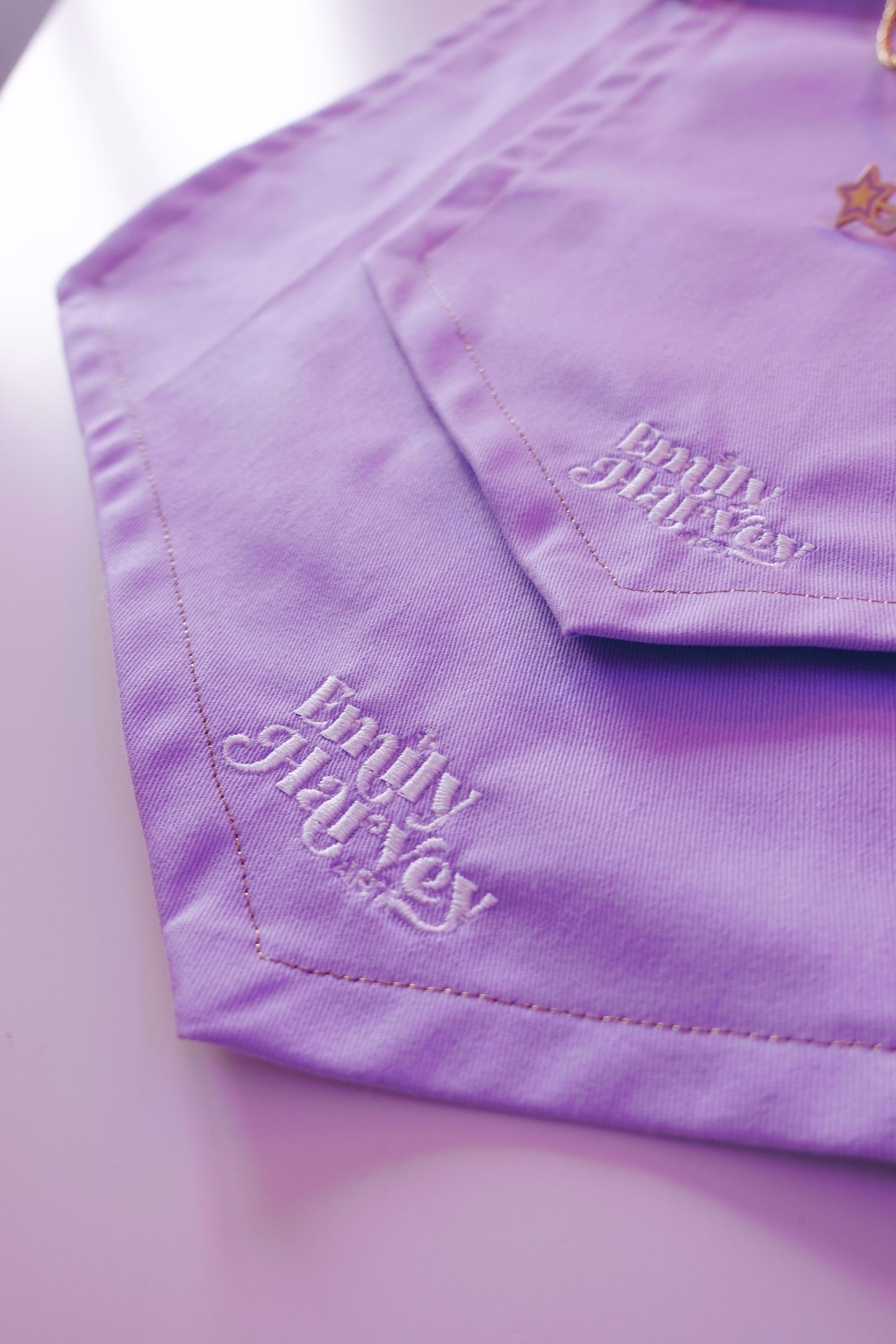 Lilac and Gold Embroidered Enamel Pin Banner