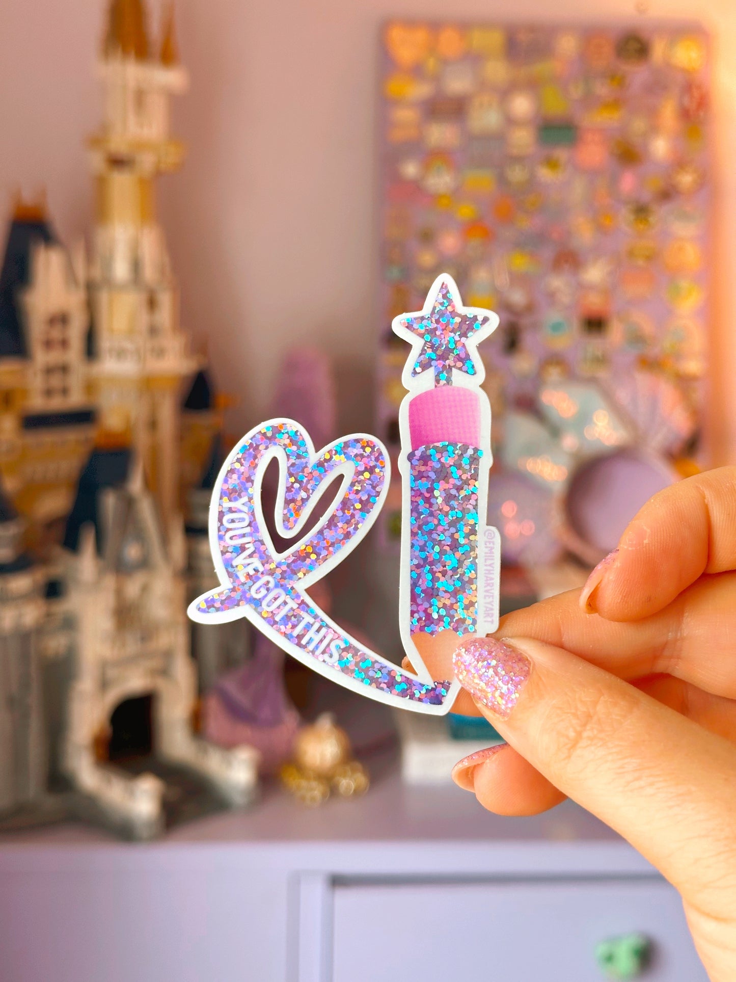 You've Got This Pencil Glitter Vinyl Sticker