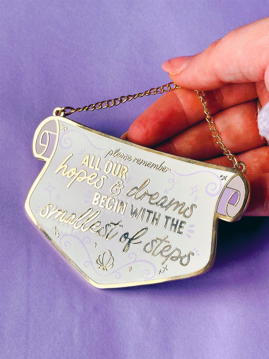 Hopes & Dreams Gold Mini Plaque with Gold Chain