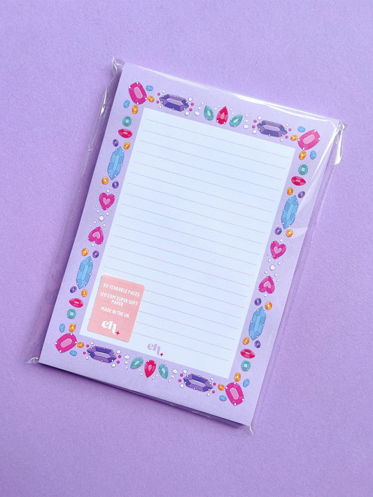 Magical Gems A5 Lined Notepad - Emily Harvey Art
