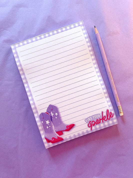 Lilac Cowboy Boots A5 Lined Notepad