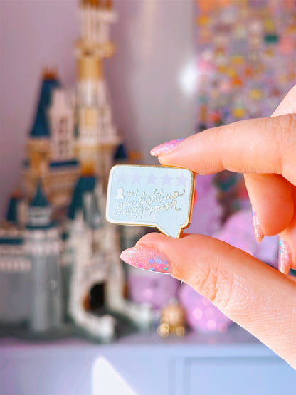 5 Star Review Gold Enamel Pin