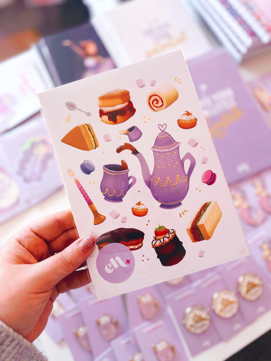 Afternoon Tea A5 Gold Foiled Print - Emily Harvey Art