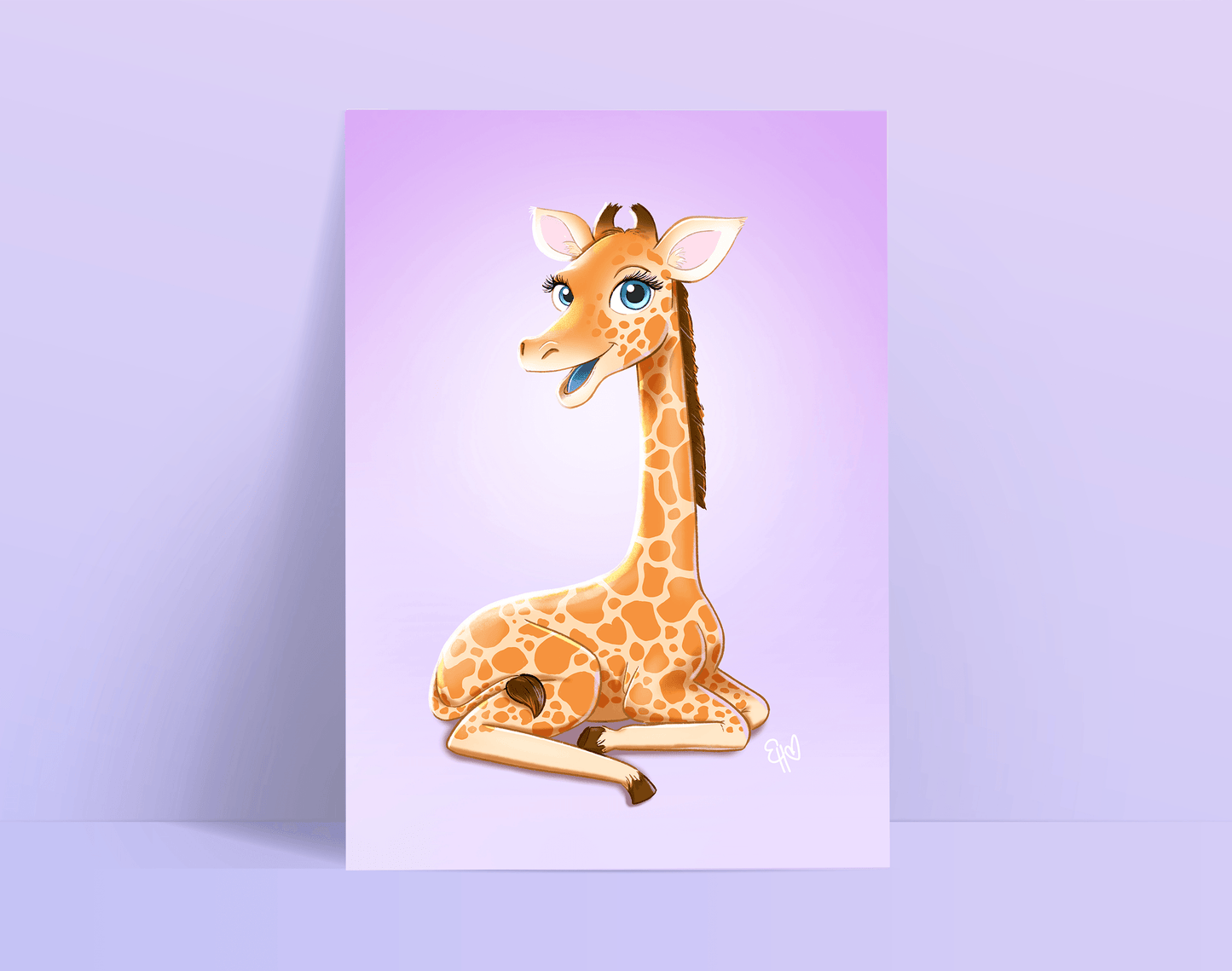 Baby Giraffe A5 Art Print - Emily Harvey Art