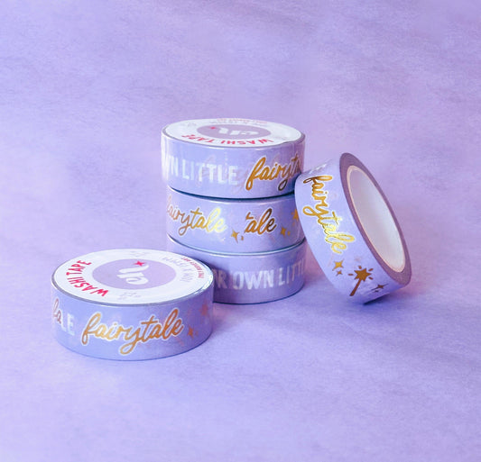 Create your Own Fairytale Lilac & Gold Foiled Washi Tape - Emily Harvey Art