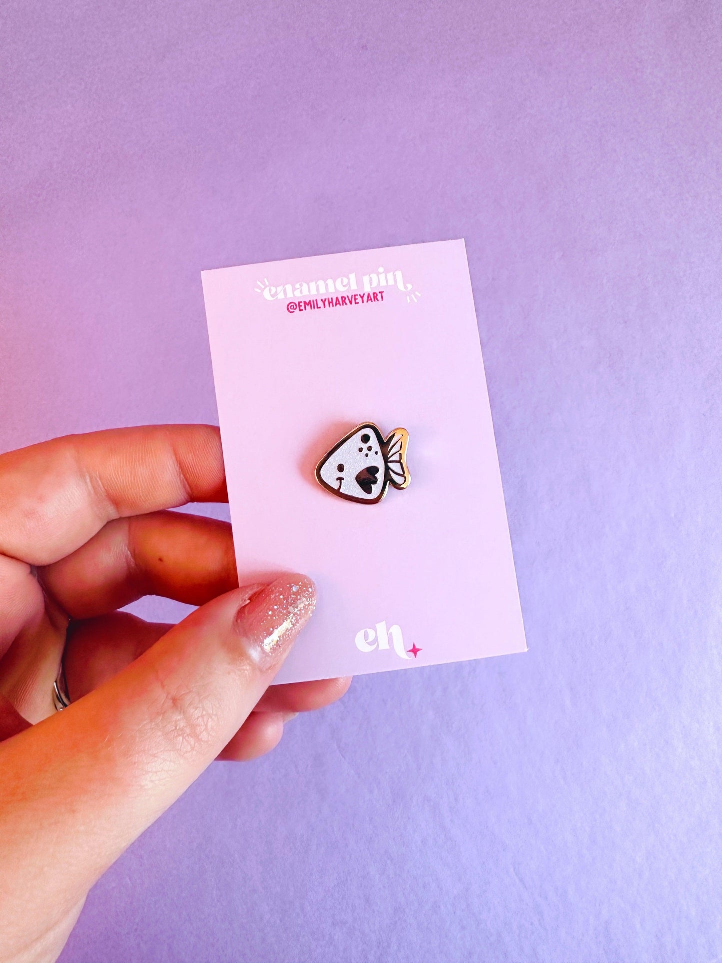 Cute Fish Mini Enamel Pin | Emily Harvey Art