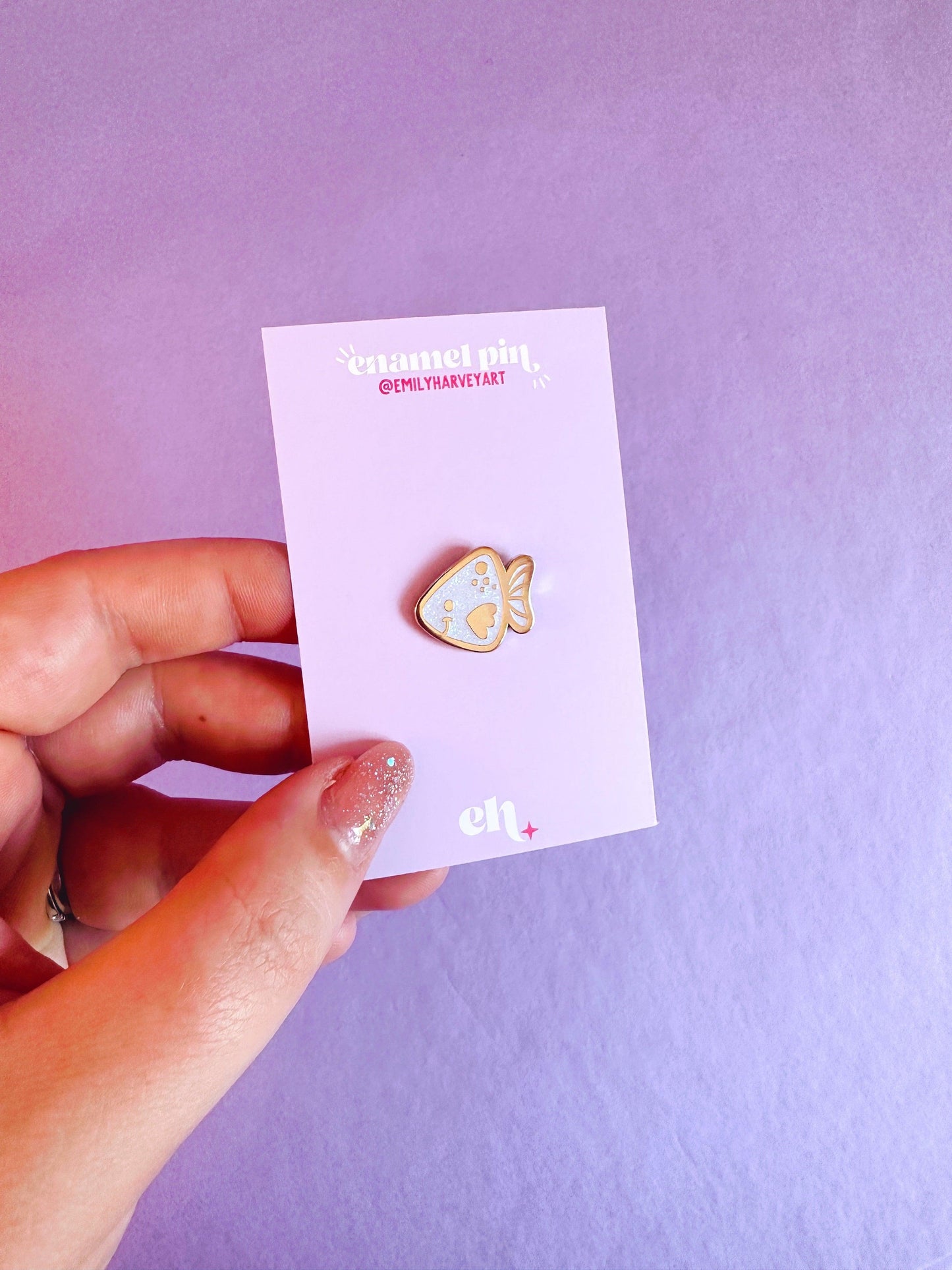 Cute Fish Mini Enamel Pin | Emily Harvey Art