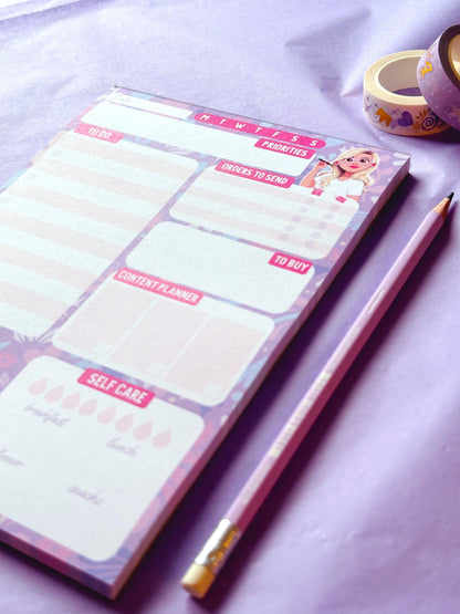 Daily A5 Planner Lilac Notepad - Small Biz or Personal Versions - Emily Harvey Art