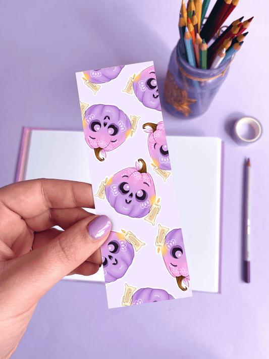 Lilac Pumpkins Illustrated Bookmark - Emily Harvey Art