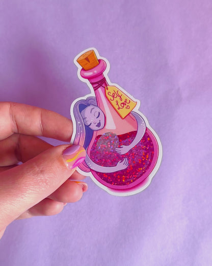 Self Love Potion Glitter Vinyl Sticker