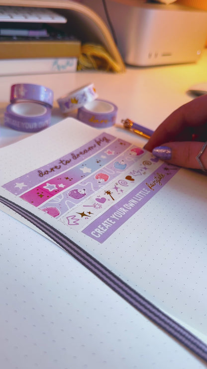 Create your Own Fairytale Lilac & Gold Foiled Washi Tape