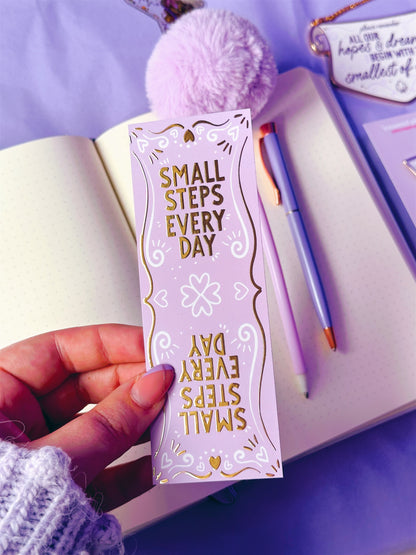 Small Steps Everyday Gold Foiled Bookmark