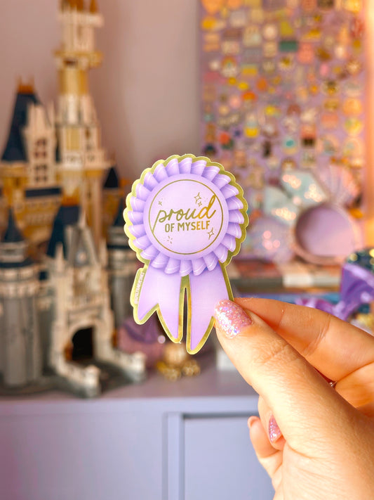 Proud of Myself Gold Vinyl Sticker
