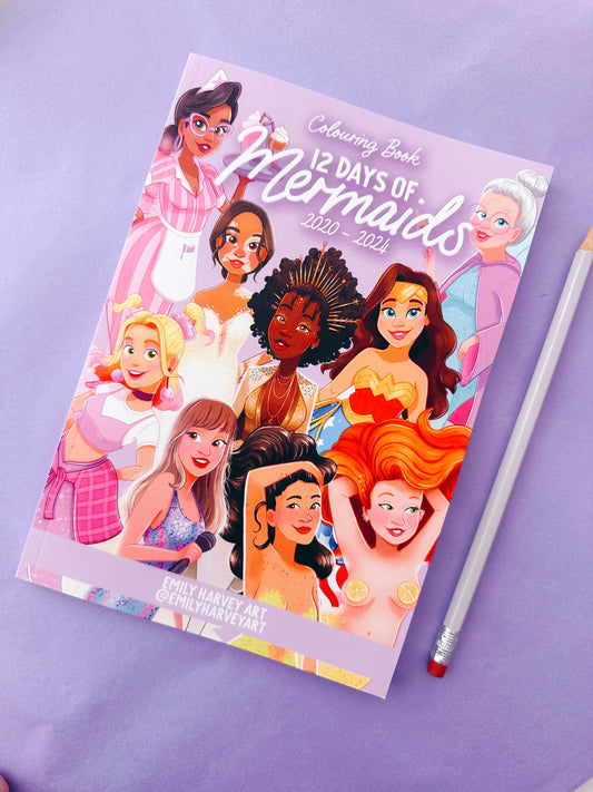 12 Days of Mermaids Colouring Book