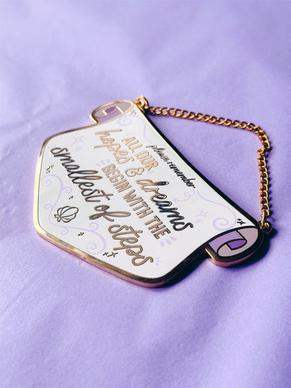 Hopes & Dreams Gold Mini Plaque with Gold Chain