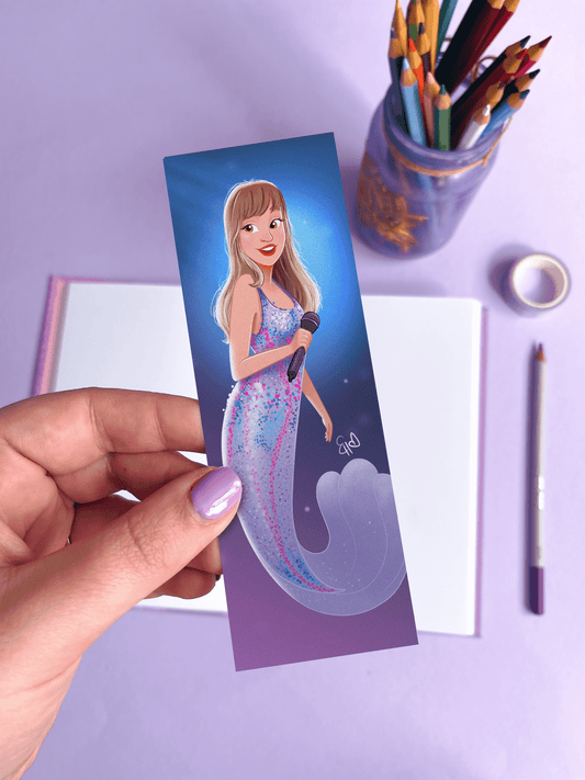 Superstar Mermaid Illustrated Bookmark - Emily Harvey Art