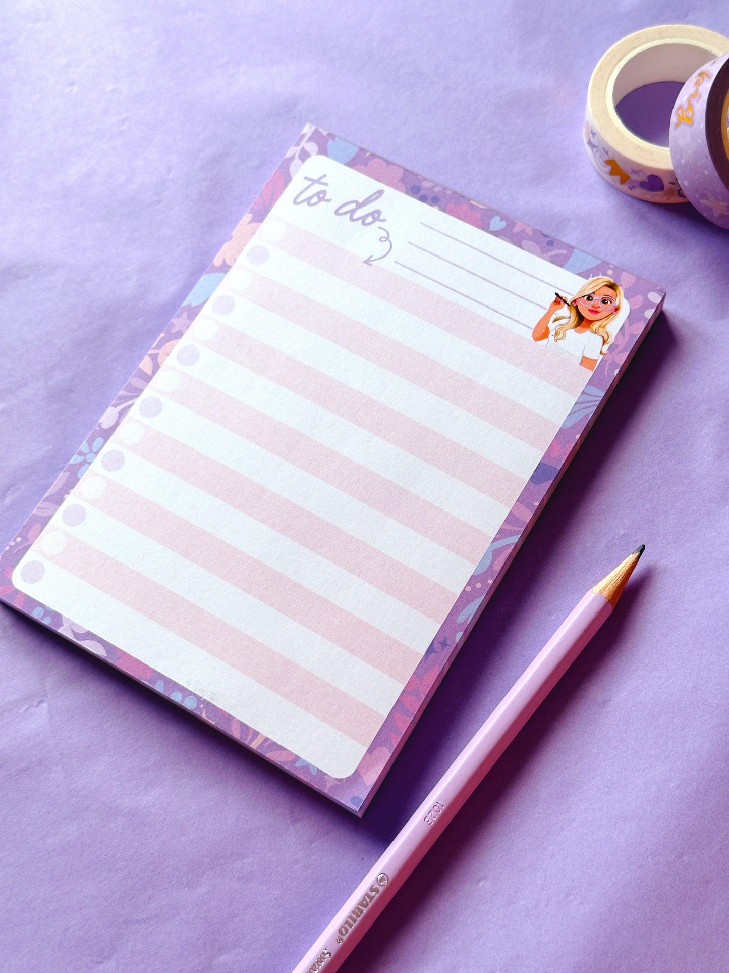 To Do A6 Lilac Notepad - Emily Harvey Art