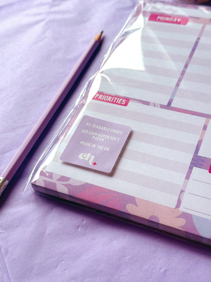 Weekly Planner A4 Lilac Notepad - Emily Harvey Art