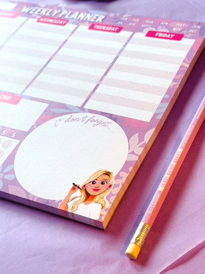 Weekly Planner A4 Lilac Notepad - Emily Harvey Art