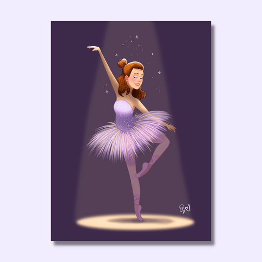 Ballerina A5 Gold Foiled Print - Emily Harvey Art