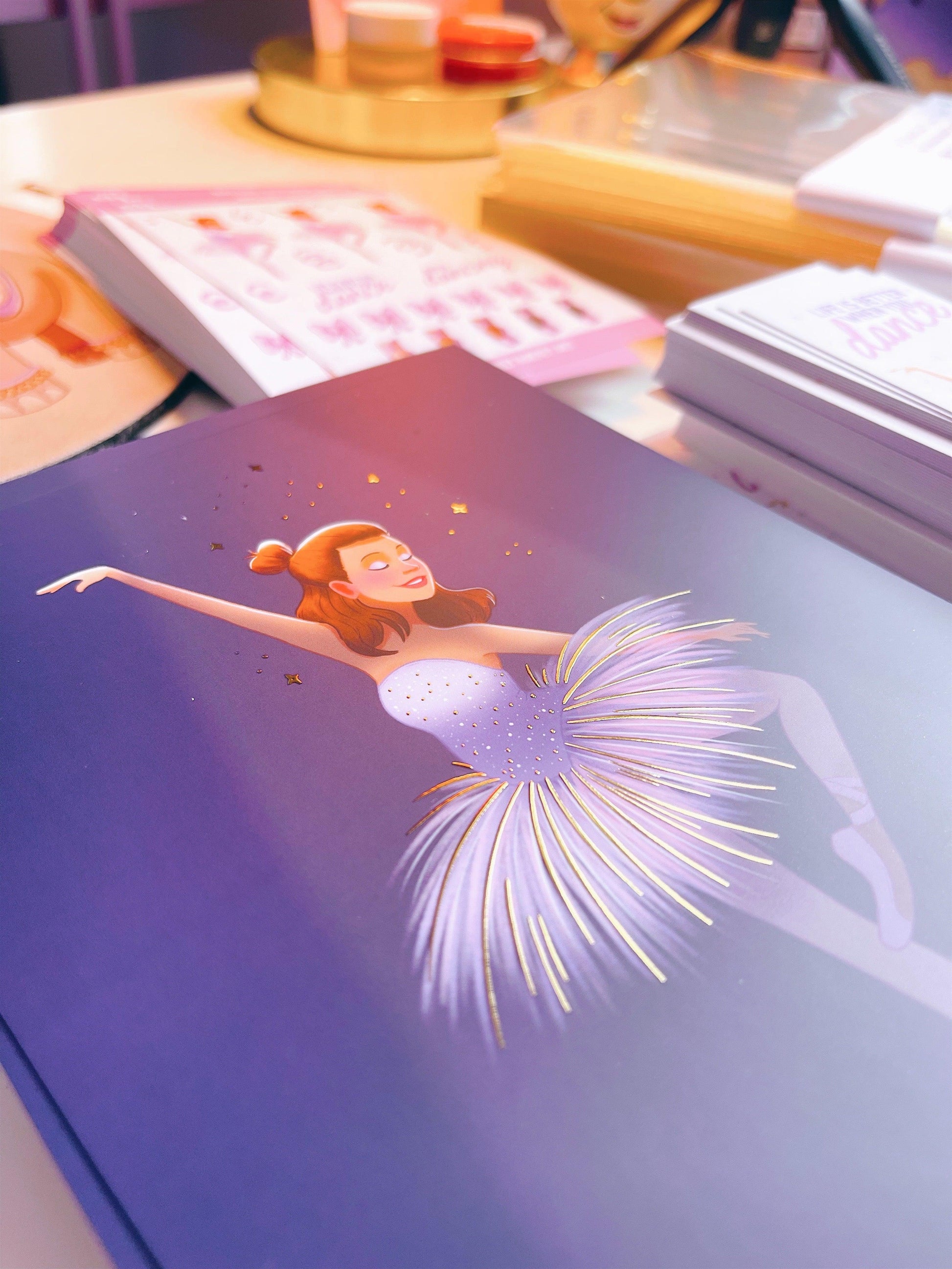 Ballerina A5 Gold Foiled Print - Emily Harvey Art