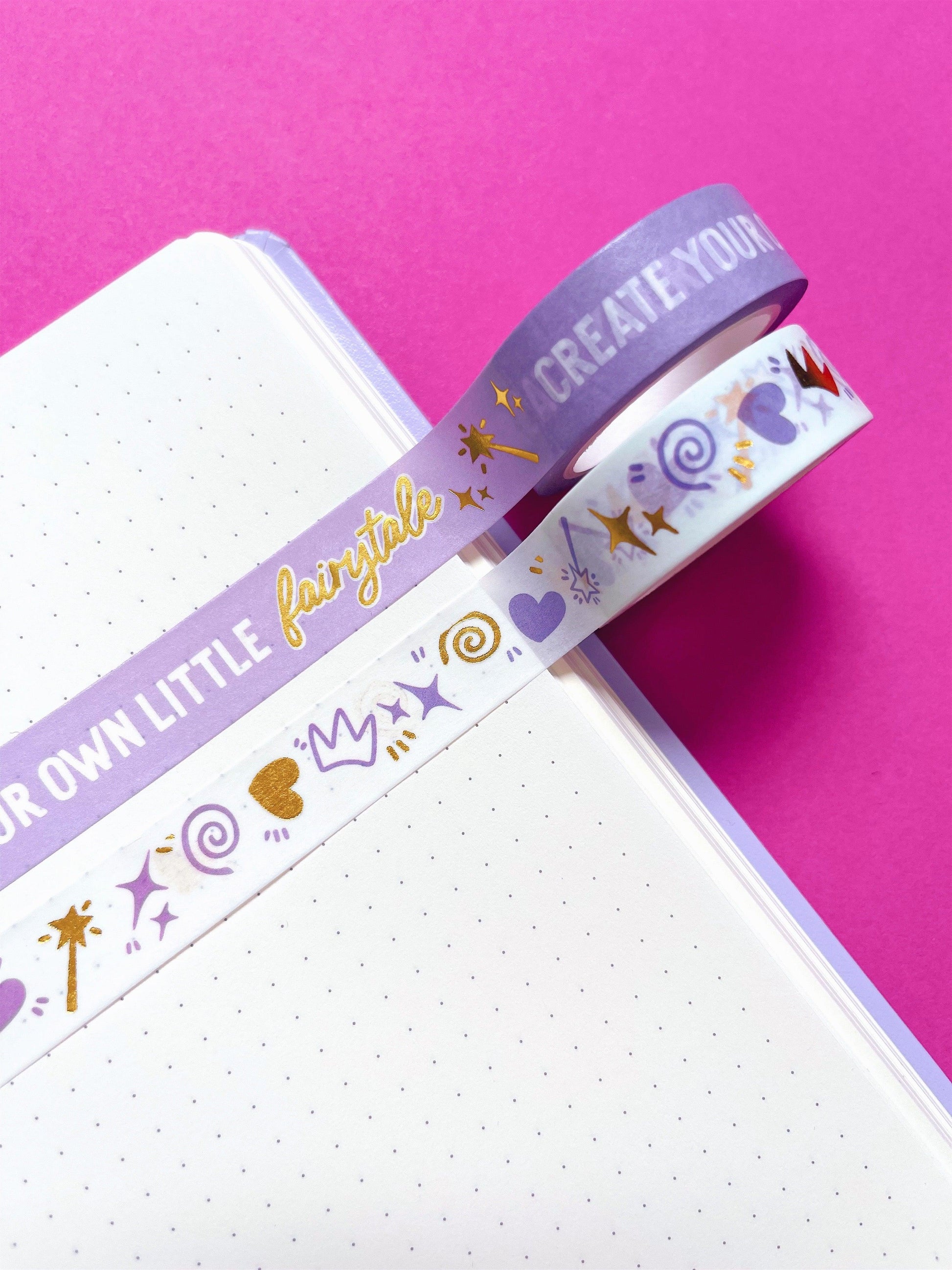 Create your Own Fairytale Lilac & Gold Foiled Washi Tape - Emily Harvey Art