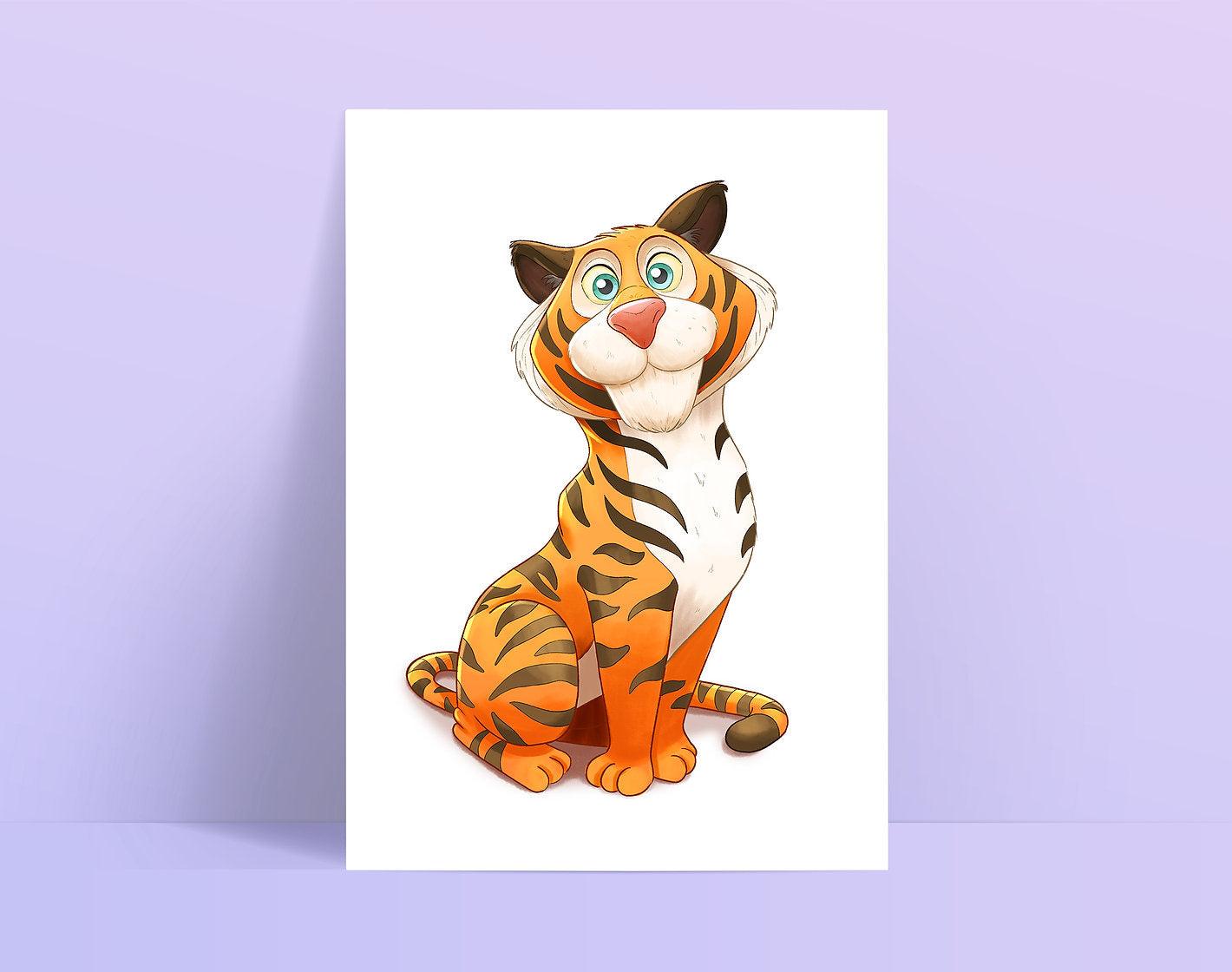 Cute Tiger A5 Art Print - Emily Harvey Art