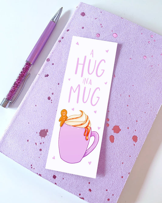Hug In A Mug Winter Illustrated Velvet Bookmark