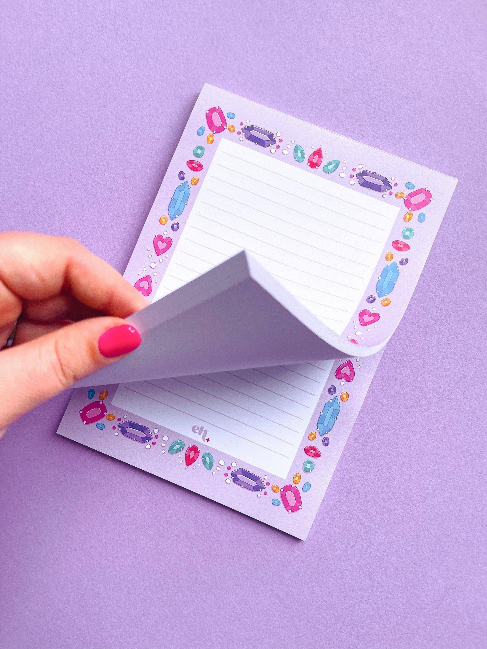 Magical Gems A5 Lined Notepad - Emily Harvey Art