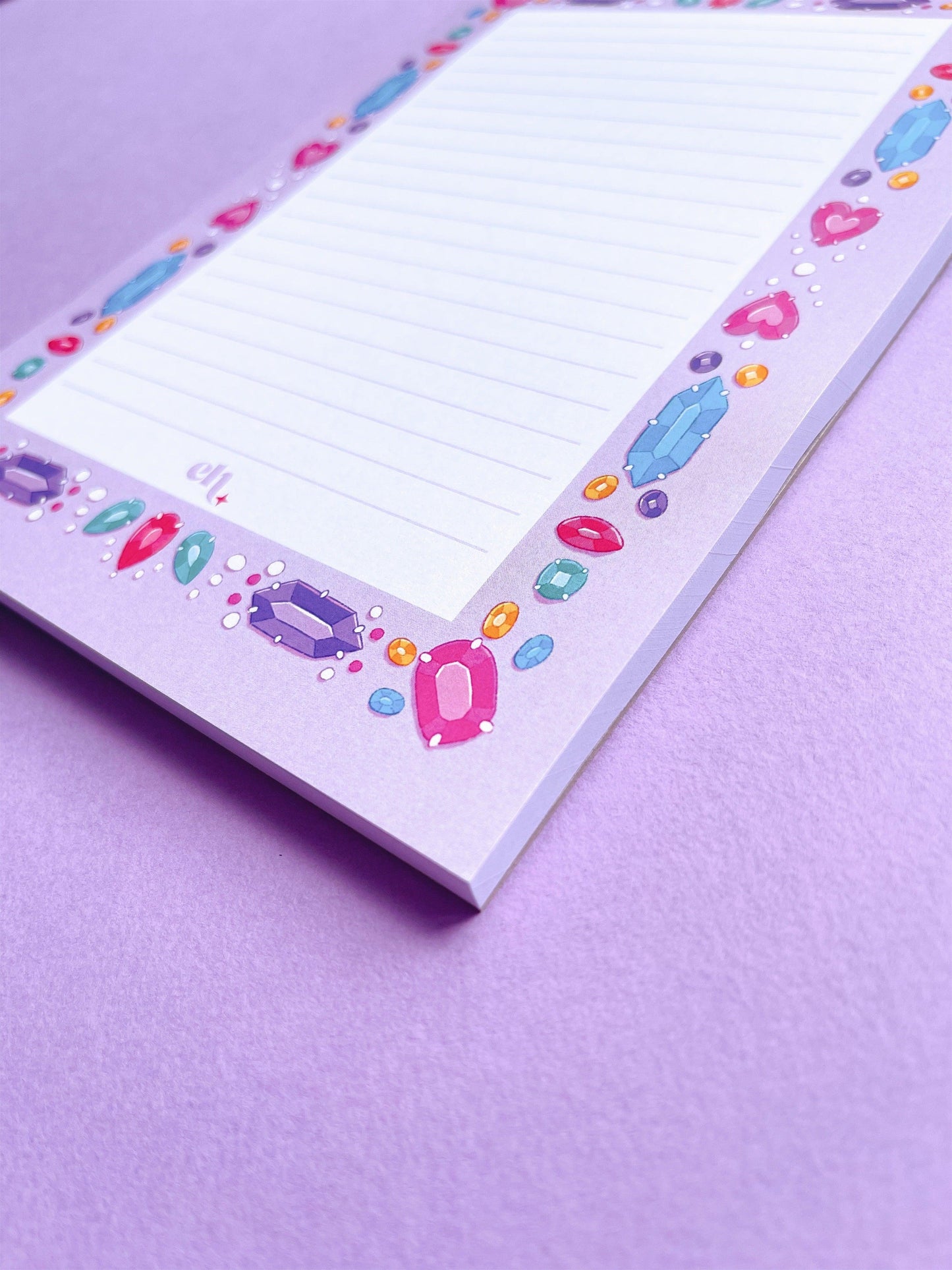Magical Gems A5 Lined Notepad - Emily Harvey Art