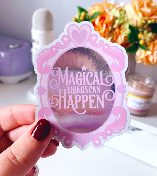 Magical Things Mirror Vinyl Sticker - Emily Harvey Art