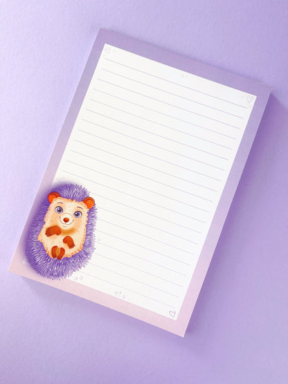 Cute Hedgehog Lined A5 Notepad