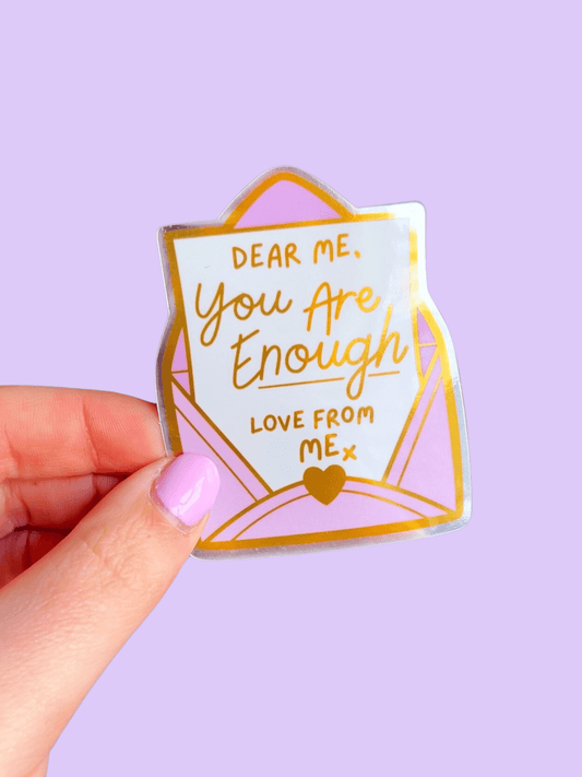 You Are Enough Mirror Vinyl Sticker - Emily Harvey Art